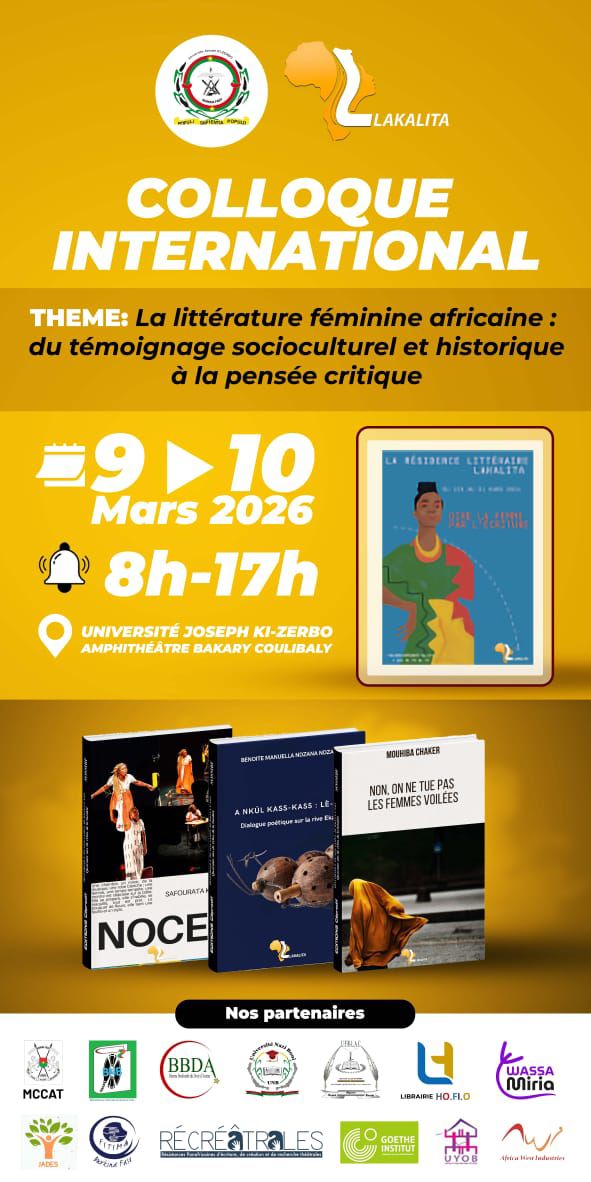 Colloque international : La littérature féminine africaine : du témoignage socioculturel et historique à la pensée critique